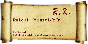Reichl Krisztián névjegykártya